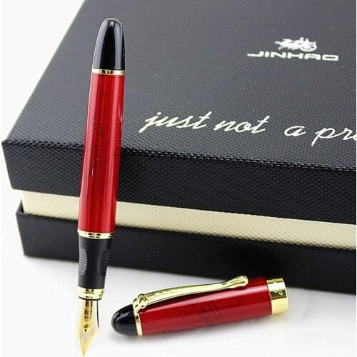 High Quality Red Pattern Iraurita Fountain Pen Luxury Jinhao 450 Full Metal Golden Clip Pens Writing Stationery Office School