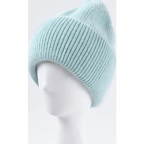 Hot Selling Winter Hat Real Rabbit Fur Winter Hats For Women Fashion Warm Beanie Hats Women Solid Adult Cover Head Cap