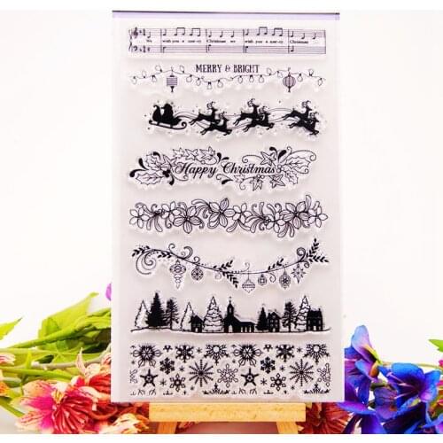Happy Christmas Stamp Transparent Silicone Seal for DIY Scrapbooking Card Making Photo Album Decor Crafts Supplies Handmade Gift