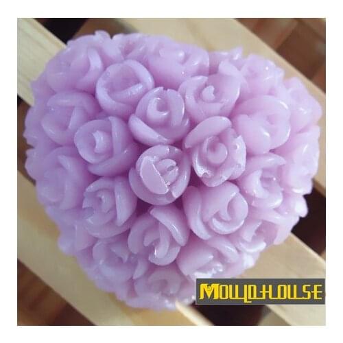 Handmade Soap Silicone Mold Chocolate Moulds Candle Molds Polymer Clay Craft For Cake Form Cooking Tools rose ball