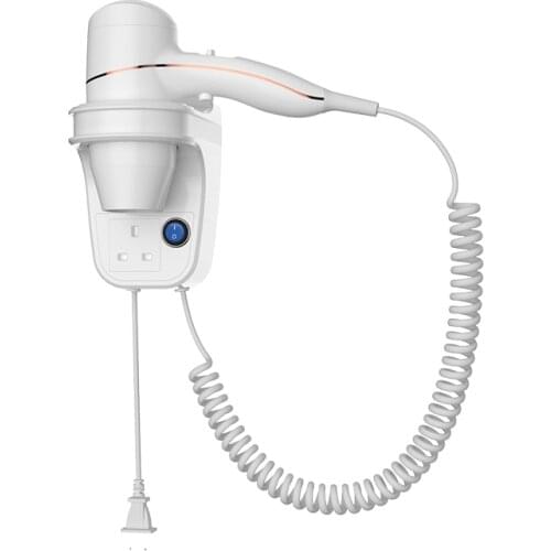 Us EU UK AU KR JP CN Plug Wall Mount Hair Dryer Hotel Bathroom Home 110V 220V 1800W