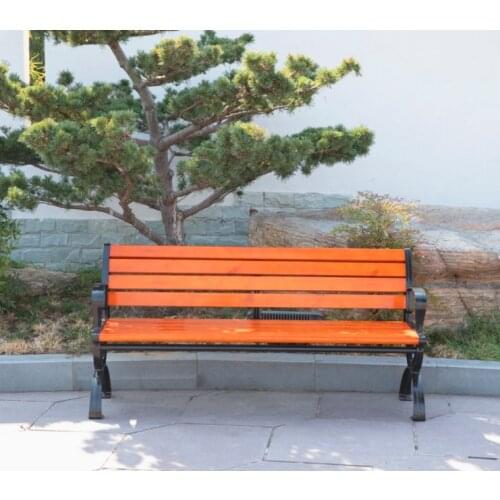 Park chair, outdoor bench, courtyard leisure chair, row chair, antiseptic solid wood, plastic wood and iron back