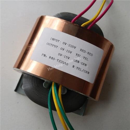 15V-0-15V 1.67A R Core Transformer 2*15V 50VA R40 custom transformer 220V copper shield output for Pre-decoder Power amplifier