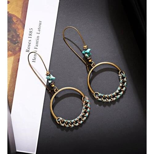 Vintage Gold Alloy India Ethnic Dangle Earrings For Women Female 2020 New Summer Boho Jewelry Accessories