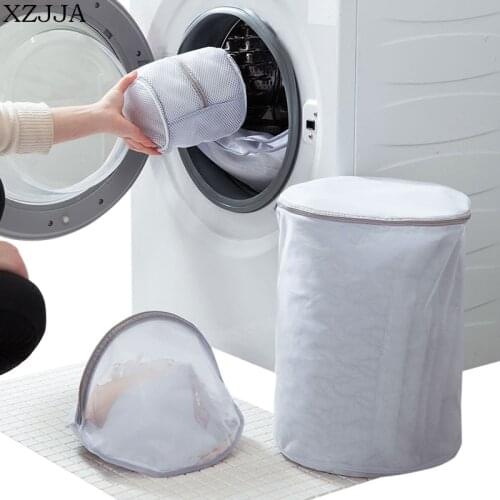 XZJJA Thicken Fine Mesh Laundry Bag Dirty Clothes Organizer Underwear Bra Storage Zippered Bags Washer Dedicated Washing Bags