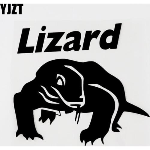 YJZT 15.1CM×13.7CM Fun Reptilian Lizard Vinyl Car Sticker Decal Black/Silver Car-styling 8C-0671