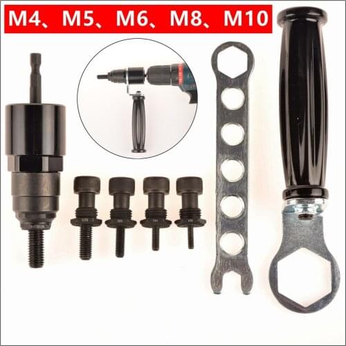 MXITA Riveter M4 M5 M6 M8 M10 Electrical Rivet Nut Gun Steel and Alu Battery Insert Nut Cordless Drill Adaptor Riveting Tools