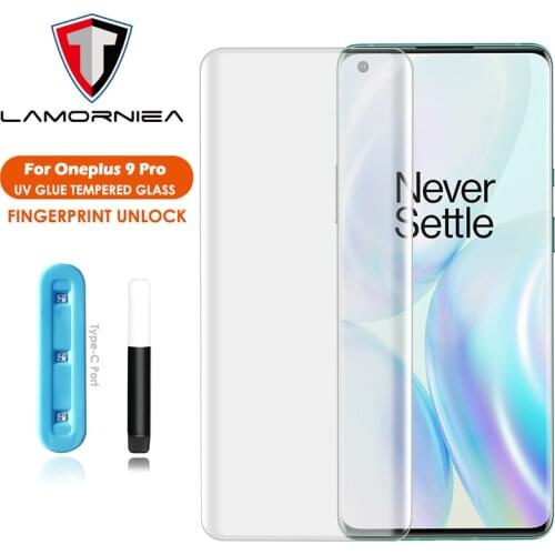 For OnePlus 9 Pro UV Glass Screen Protector Liquid Full Glue UV Tempered Glass For OnePlus 8 7T 7 Pro Oneplus9 Screen Protector