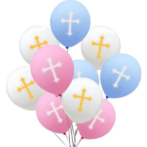 1 Set/1pair 12inch Cross Style Heart Star Round Latex Foil Confetti Balloon Set Easter Day Party Home Decor Ballons