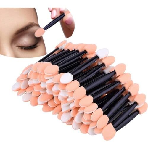 100PCS Disposable Eyeshadow Brushes Dual Sided Sponge Eye Sets Eye Shadow Brushes Makeups For Cosmetic Applicator Nail Art Tool