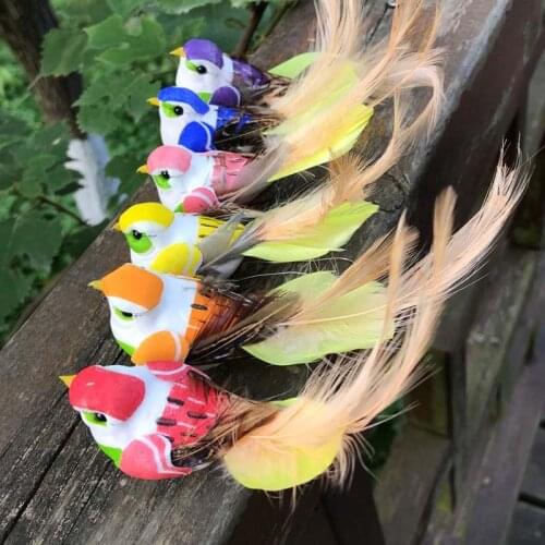 12pcs/12*3CM,Artificial Foam Feathers Mini Birds,Decorative fake Bird for Wedding Birthday Party Garden Decoration accessories