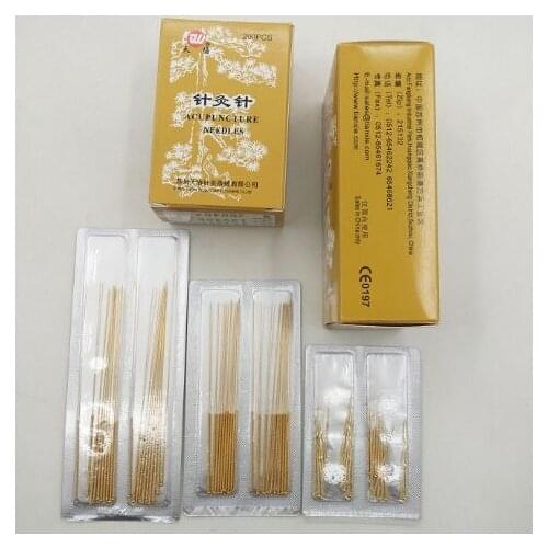 200pcs Gold-plated acupuncture needle Authentic Tianxie gold needle three-inch model Golden acupuncture needle Chinese medicine