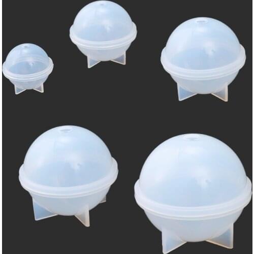 5pcs Crystal Round Ball Silicone Molds 3D Ball Pendant Crafts Epoxy Resin Mould For Diy Jewelry Making Findings Tools Supplies