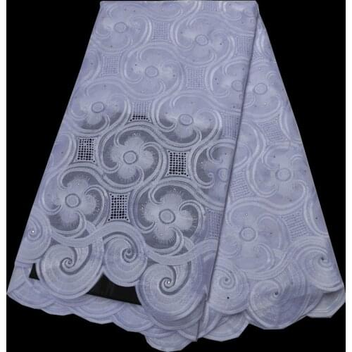 5yards/pc) high density embroidered African cotton lace fabric pure white Swiss voile lace for elegant party dress CLP440