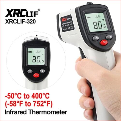 Non-contact Laser Infrared Thermometer Infrared Thermometer Laser Gun -58℉ ~752℉ Pyrometer Temperature Alarm Meter XRCLIF