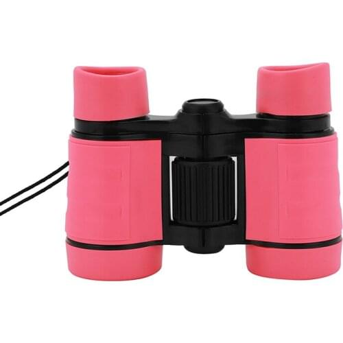 Kids Pink Binoculars Telescope 4x Optical Lens Magnifier Magnification Toy for Children Kids Outdoor Games Concert Viewing