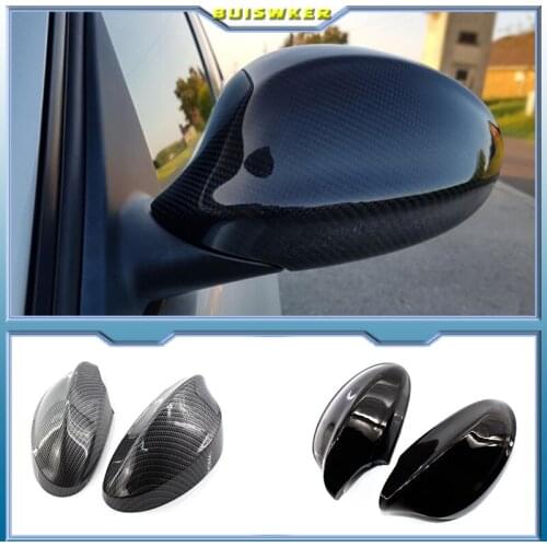 Car Side Wing Replacement Mirror Cover Rear-View Caps For BMW 1 3 Series E81 E82 E87 E88 E90 E91 E92 E93 Carbon and AN Black
