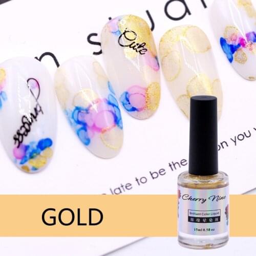 New 14Colors Water Color Nail Ink Natural Dry UV Lacquer Varnish For Nail Art 15ML Halo Dye Nail Gel DIY Color Blossoming Effect