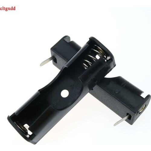 Cltgxdd 20Pcs/lot Plastic AA 1.5V Battery Holder Spring Clip Black Battery Box With Pin For Soldering Connecting