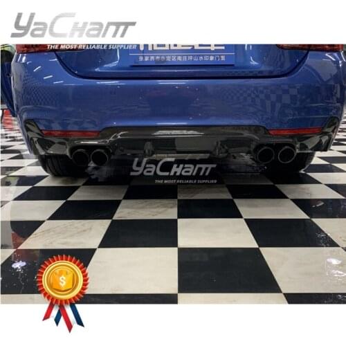 Carbon Fiber Rear Bumper Diffuser Fit For 2014-2017 4 Series F32 F33 M-Sport Rear Bumper 3D Style Quad Exhaust Rear Diffuser CF