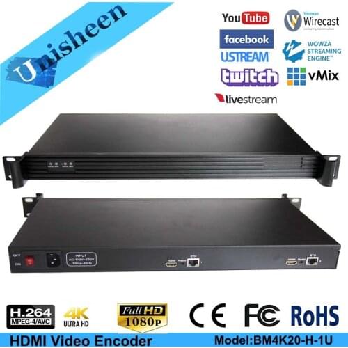 MPEG-4 AVC/H.264 4K UHD 2 channel HDMI Encoder Replace HD Video Capture Card Youtube Facebook Ustream Stream Encoder