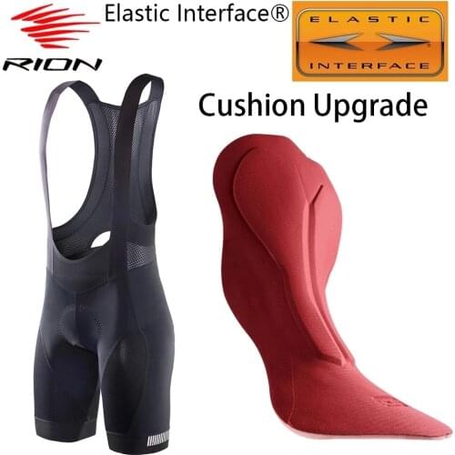 RION Elastic Interface® Cushion Upgrade Men Cycling Bib Shorts MTB Road Bike Tights Race Bicycle Culotte Ropa Ciclismo Hombre