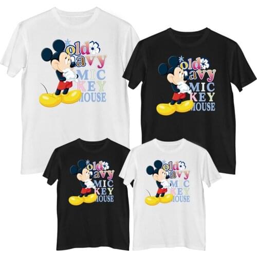 Disney Mickey Mouse T shirt Summer Comfortable 100% cotton Fashion Womens shirt toddler girl clothes mom and daughter dress