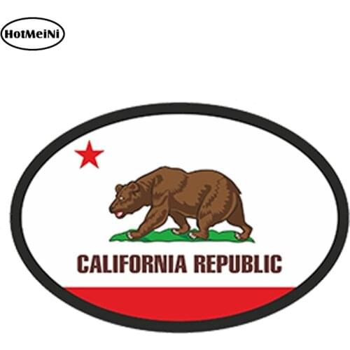 HotMeiNi 10cm x 7cm CALIFORNIA STATE OVAL WITH FLAG STICKER USA UNITED STATES Bumper Decal Car Waterproof JDM Car Sticker