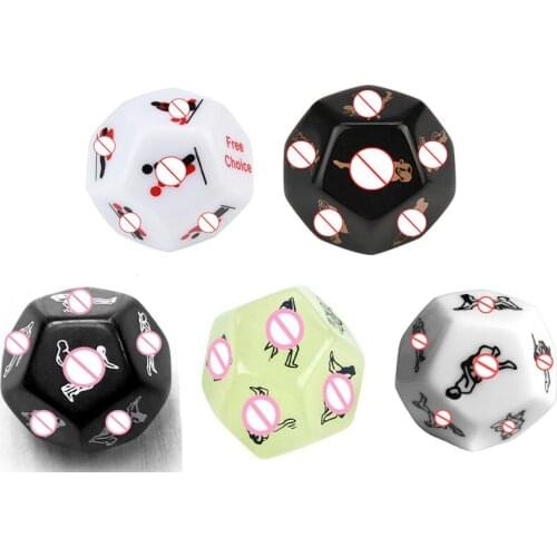 12 Side Funny Sex Dice Pose Flirting Sex Luminous Love Dice Adult Humour Supplies Sex Toys Erotic Craps Toy For Couples Games