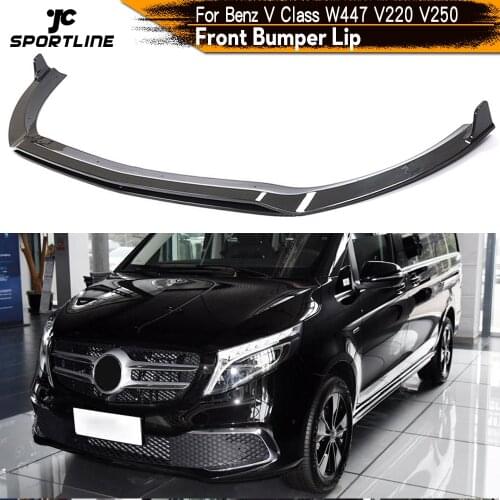 Carbon Fiber Front Bumper Lip Spoiler Splitters for Mercedes-Benz W447 V Class V220 V250 2020 Passenger Van Front Bumper Lip