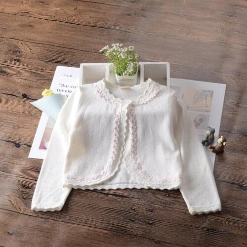 Sweet Children Cardigan Sweater for Girls Jacket Summer Cotton Shool Child Coat 1 2 3 4 5 6 Year Kids Clothes OMGosh