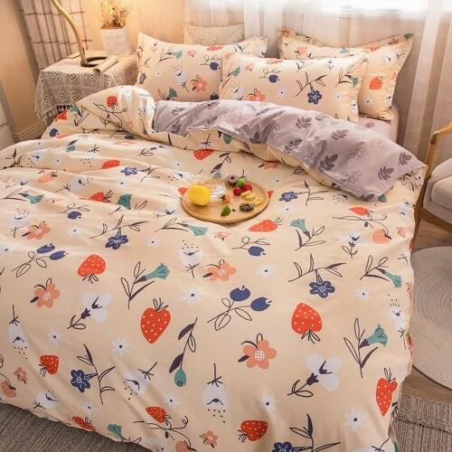 Bedding Set 4-Piece Printed Bed Linen Sets Euro Comforter Cover Pillowcase Sheet 220x240 160x200 135x200 210x210 Queen King size