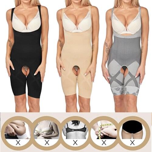 Shapewear Women Full Body Shaper Slimming Bodysuit Open Crotch Corset Waist Trainer Shaping Underwear Postpartum Recovery Sheath