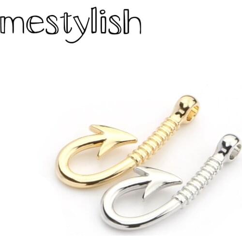 Mestylish 10pcs/lot 17*40mm Anchor Fish Hook Clasps Charm fit Diy Anchor Bracelet Necklace Jewelry Handmade Making Accessories