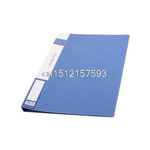 Metal Clip Binder Blue Plastic Document File Folder Holder for A4 Papers