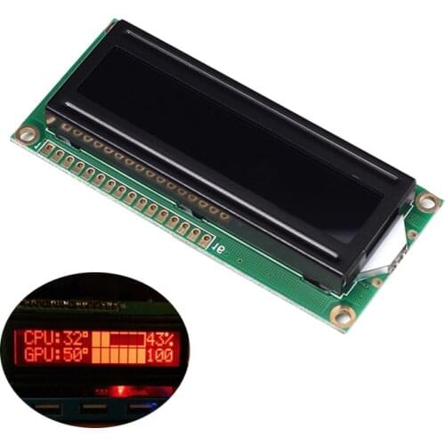 1602A Screen LCD Display Module DC 5V 16x2 Red Character Dot Black Background Parallel Port LCD Controller Module For Arduino