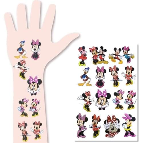 Disney Mickey Minnie Mouse Tattoo Stickers Child Temporary Fake Tattoos Paste on Arm for Children Cartoon Anime Kids Toys Sticke