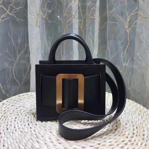 The new 2021 Thai square buckle bag BOYY retro handbag cowhide bucket bag worn handbag