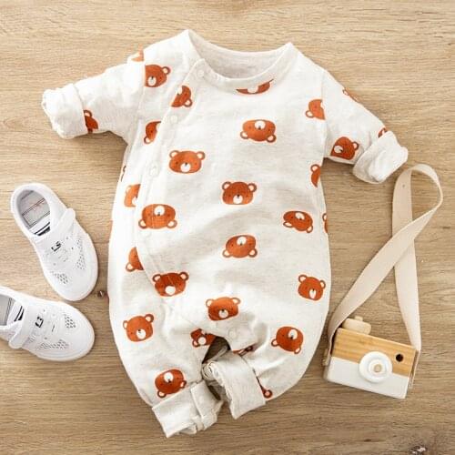 Newborn Baby Boy Clothing Organic Cotton Overalls New Born Girl Clothes Children Romper Infant Jumpsuit Bear Costume Onesie