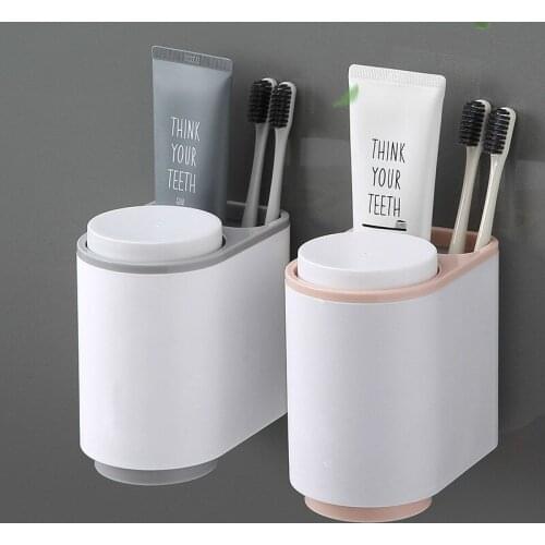 Italian simple double magnetic mouthwash Cup household multi-functional wash toothbrush storage rack storage box