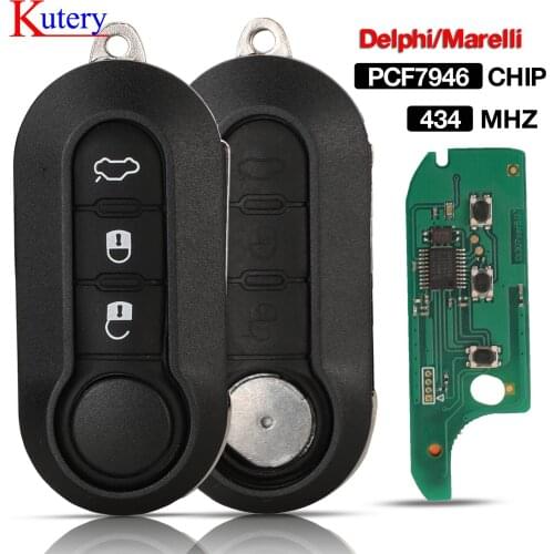Kutery Remote For Fiat 500 Panda Punto Bravo Doblo Ducato Lancia Musa Peugeot Boxer Citroen Relay Jumper Delphi/Marelli 434 MHZ