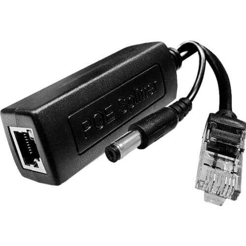 POE splitter 48V step-down 12V network cable connector RJ45 head with Ieee802.3af/at Suitable for security camera installation