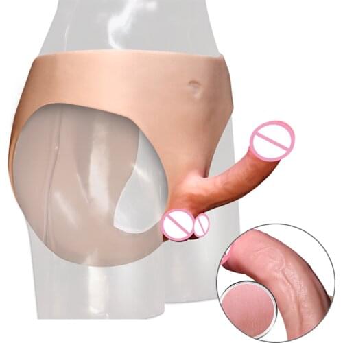 Full Silicone Strap On Dildo Unisex Hollow Dildo Realistic Strapon Panties Artificial Penis Lesbian Sex Toy Dildos For Women Gay
