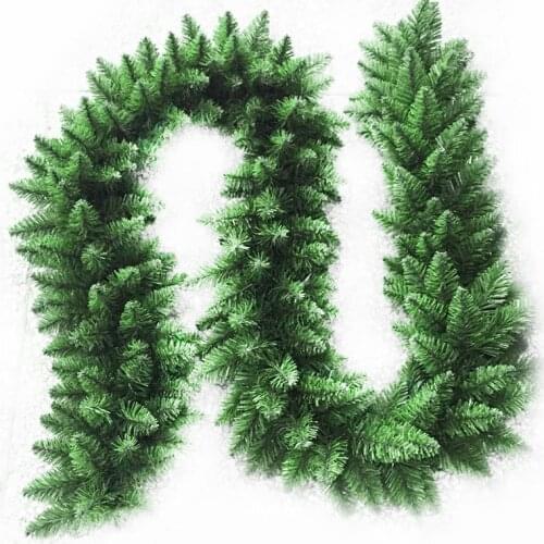 2.7m Artificial Green Christmas Garland Wreath Xmas Home Party Christmas Decoration Pine Tree Rattan Hanging Ornament For Kids