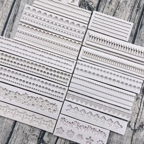 Pearl Rope Wave Shape Cake Side Lace Silicone Sugarcraft Mold Fondant Cake Decorating Tools