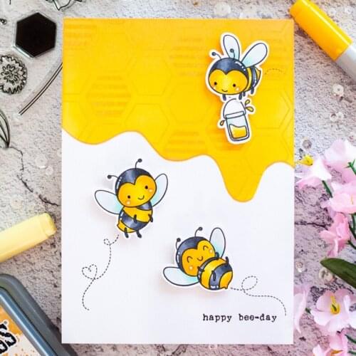 Bee Cow Rabbit Hippo Animals Silicone Stamp for DIY Craft Making Gift Card Album Scrapbooking Stamping 4 x 8 inch