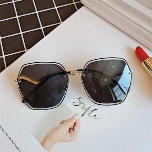 Sunglasses New style ladies fashion polarized sunglasses metal double circle big frame anti-ultraviolet big face round face