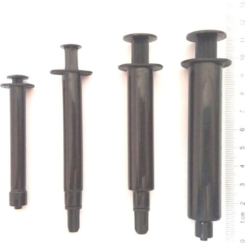 Dental Black Dispensing Syringe Dispensing Machine Needle Tube Rubber Tube with Piston Plug Back Cover 1.2/3/6/12CC Anti-UV Tub