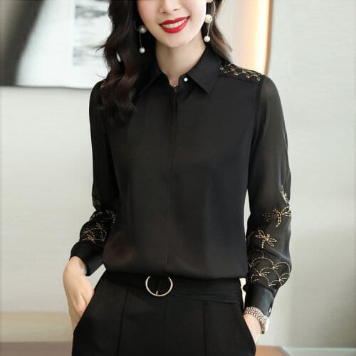 SUOCHAO Women's Shirts With Embroidery