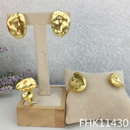 Yuminglai FHK11430 Russian Elegant Classic Design Trendy 3pcs Luxury Jewelry Sets Earrings Bracelet & Ring Russian Sets